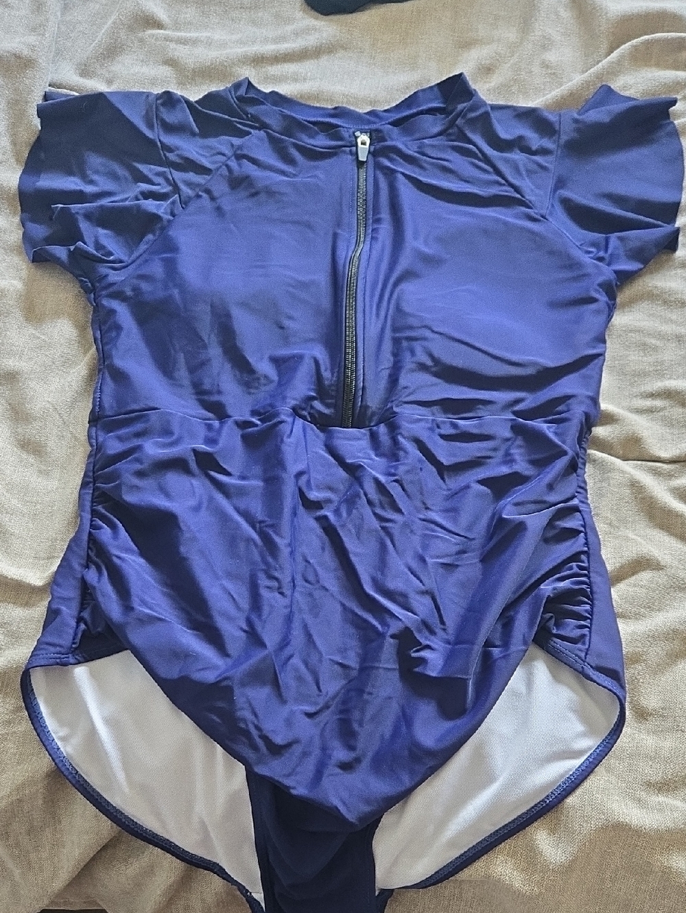 Amazon Blue Women's Swimsuit With Flutter Sleeves